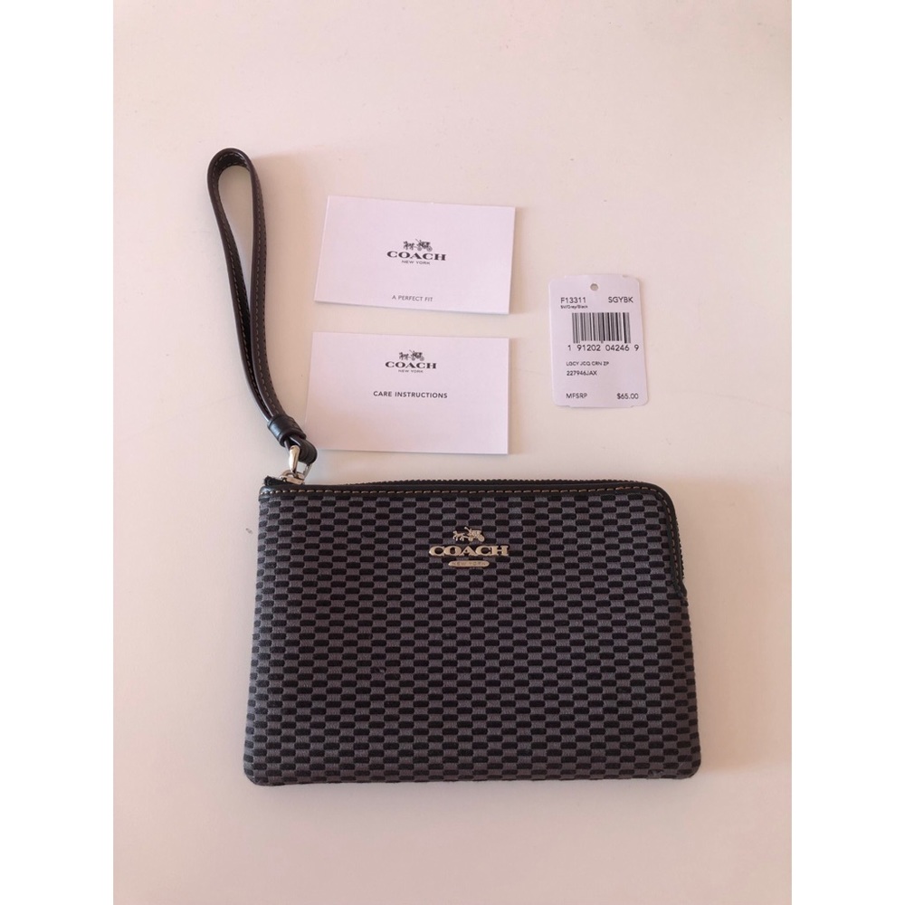 Black and Grey Coach Wristlet